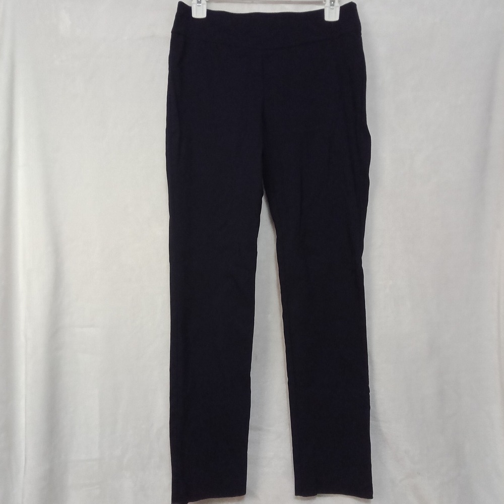 J.McLaughlin Navy Blue Pull On Straight Leg Pants Women Size 6 Rayon Blend